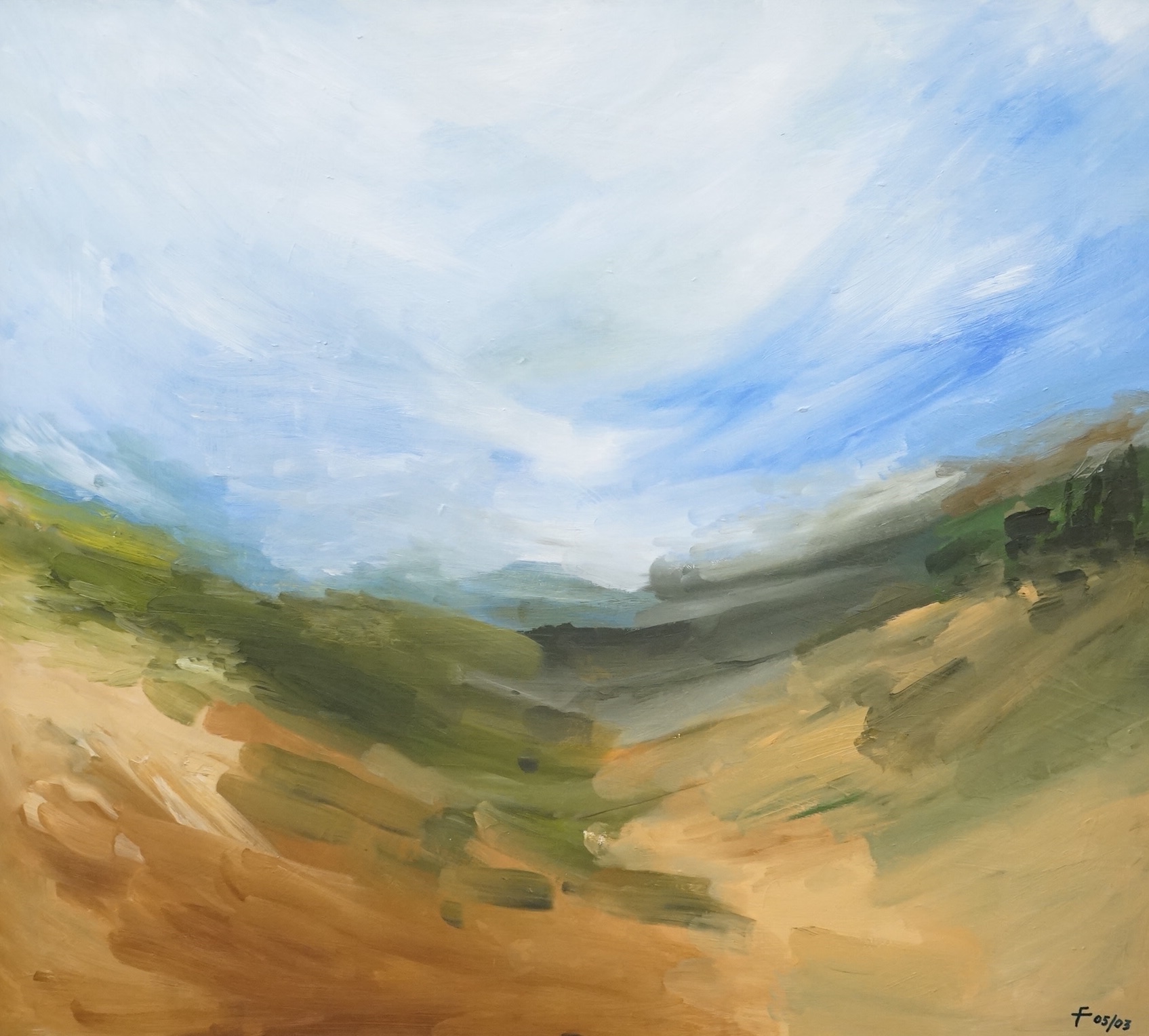 Tara Ford (Contemporary), Impressionist landscape, oil on board, signed with conjoined monograms, 90 x 100cm